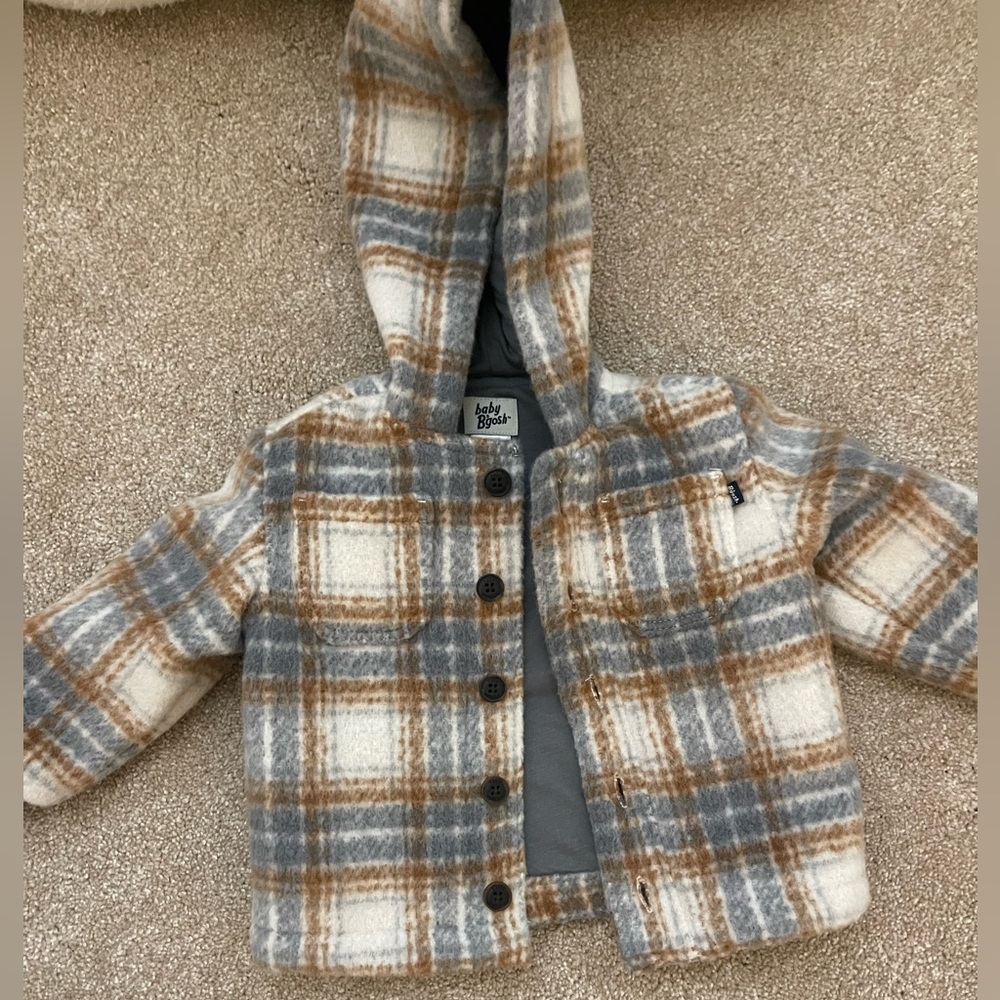 Carters Plaid flannel Jacket - Cream and Gray